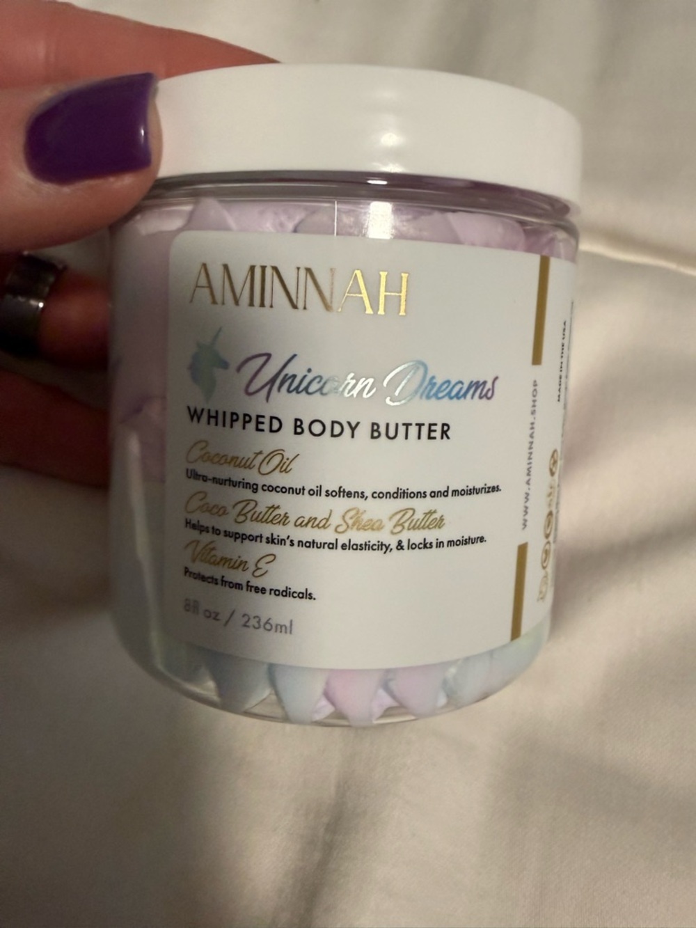 AMINNAH Unicorn Dreams Whipped Body Butter - Pastel Pink & Blue